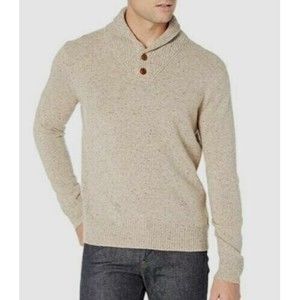 JCrew Men's Beige Marina Wool Blend  Mock Neck Sweater Size XXL Henley